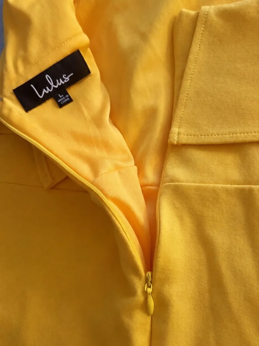 Lulus Yellow One Shoulder Ruffle Bodycon Mini Dress Size L - Picture 6 of 6